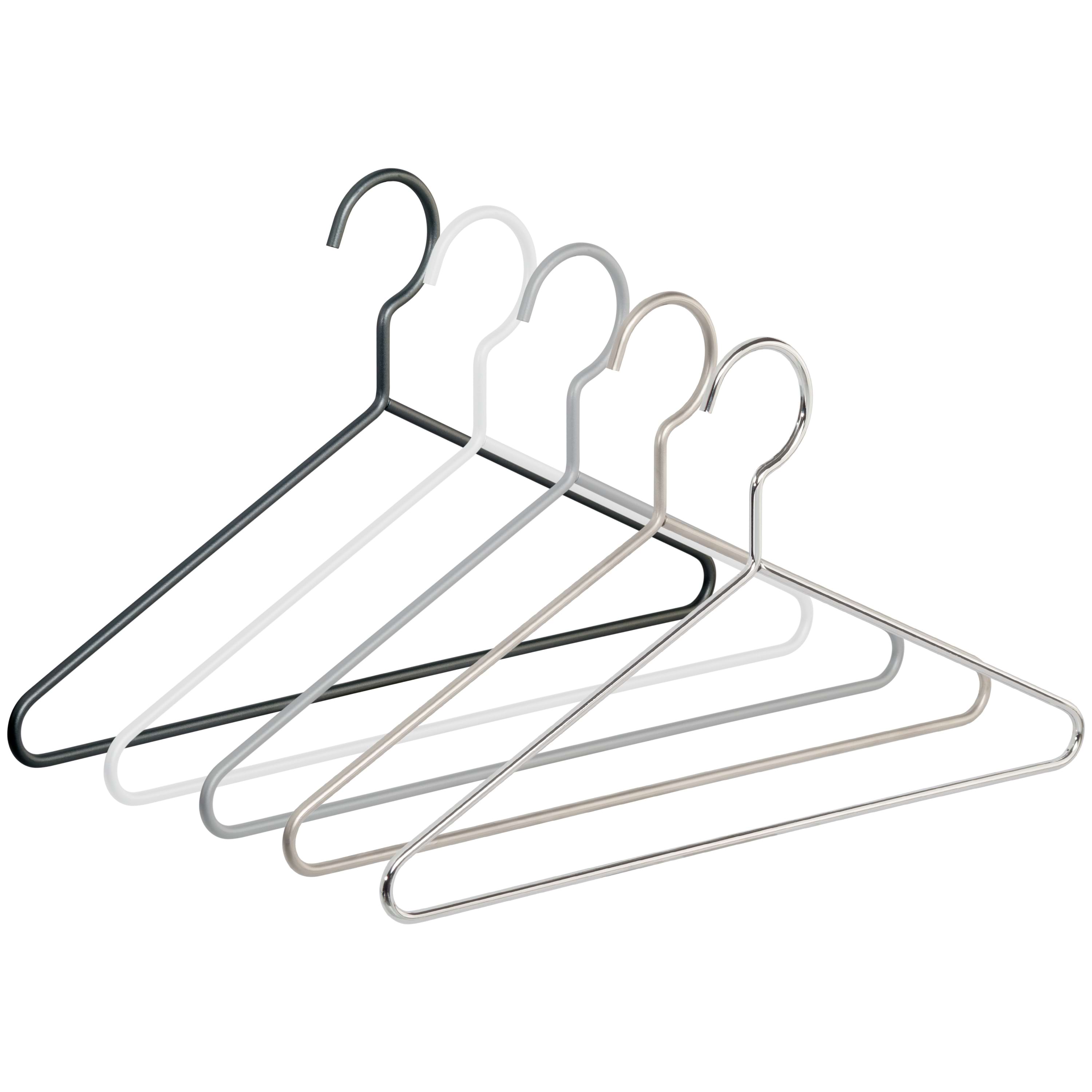 Weber Draht-Kleiderbügel Smooth 1 - 44 cm, in Schwarz, Weiß, Silber, Chrom und Nickel Matt | buegel.de Weber Draht-Kleiderbügel Smooth 1, 44 cm, in Schwarz, Weiß, Silber, Chrom und Nickel Matt - Eleganter, stabiler Bügel aus Stahl für Hemden, Jacken und Anzüge, ideal für den professionellen und privaten Gebrauch