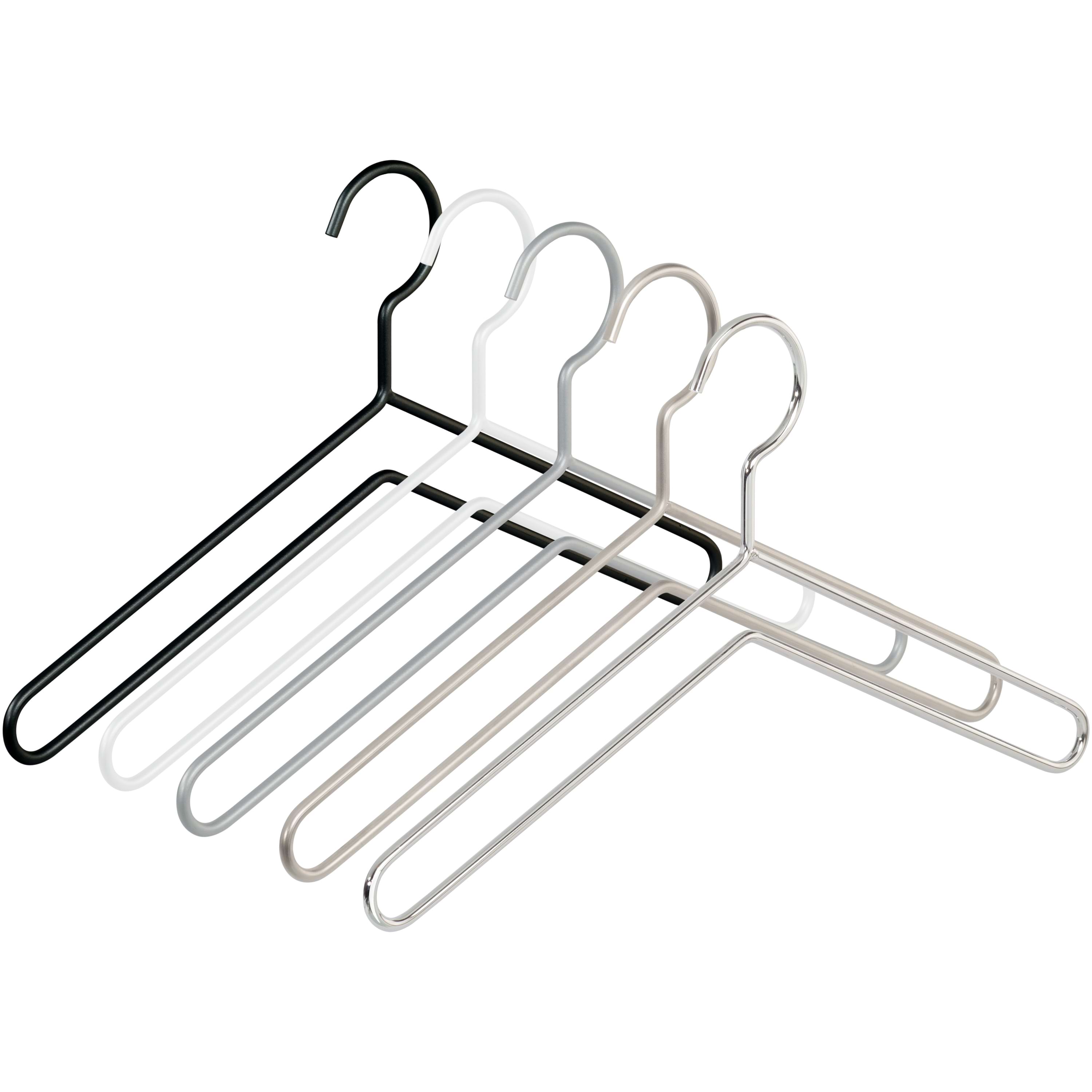 Weber Draht-Kleiderbügel Smooth 2 - 44 cm, in Schwarz, Weiß, Silber, Chrom und Nickel Matt | buegel.de Weber Draht-Kleiderbügel Smooth 2, 44 cm, in Schwarz, Weiß, Silber, Chrom und Nickel Matt - Robuster, eleganter Bügel aus Stahl für Jacken und Mäntel, ideal für den professionellen Einsatz und den privaten Gebrauch