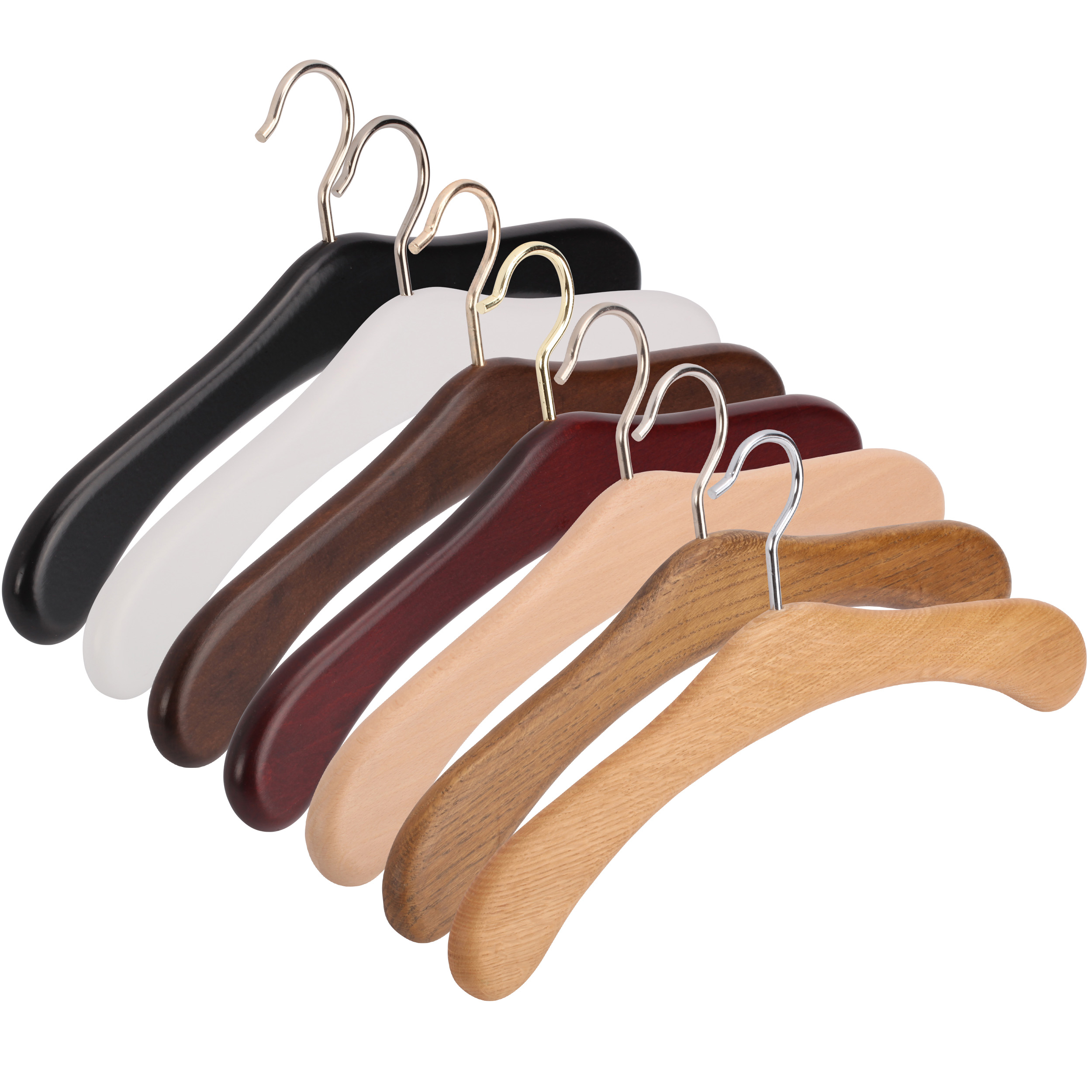 Holz Kleiderbügel Klassik Weber, in verschiedenen Farben erhältlich - Robuster Garderobenbügel aus Buchenholz | buegel.de Holz-Kleiderbügel KLASSIK – Garderobenkleiderbügel in verschiedenen Farben erhältlich – mit Nickel- und Messinghaken erhältlich, geeignet für Jacken und Mäntel aus Buchenholz mit Drehbaren haken.