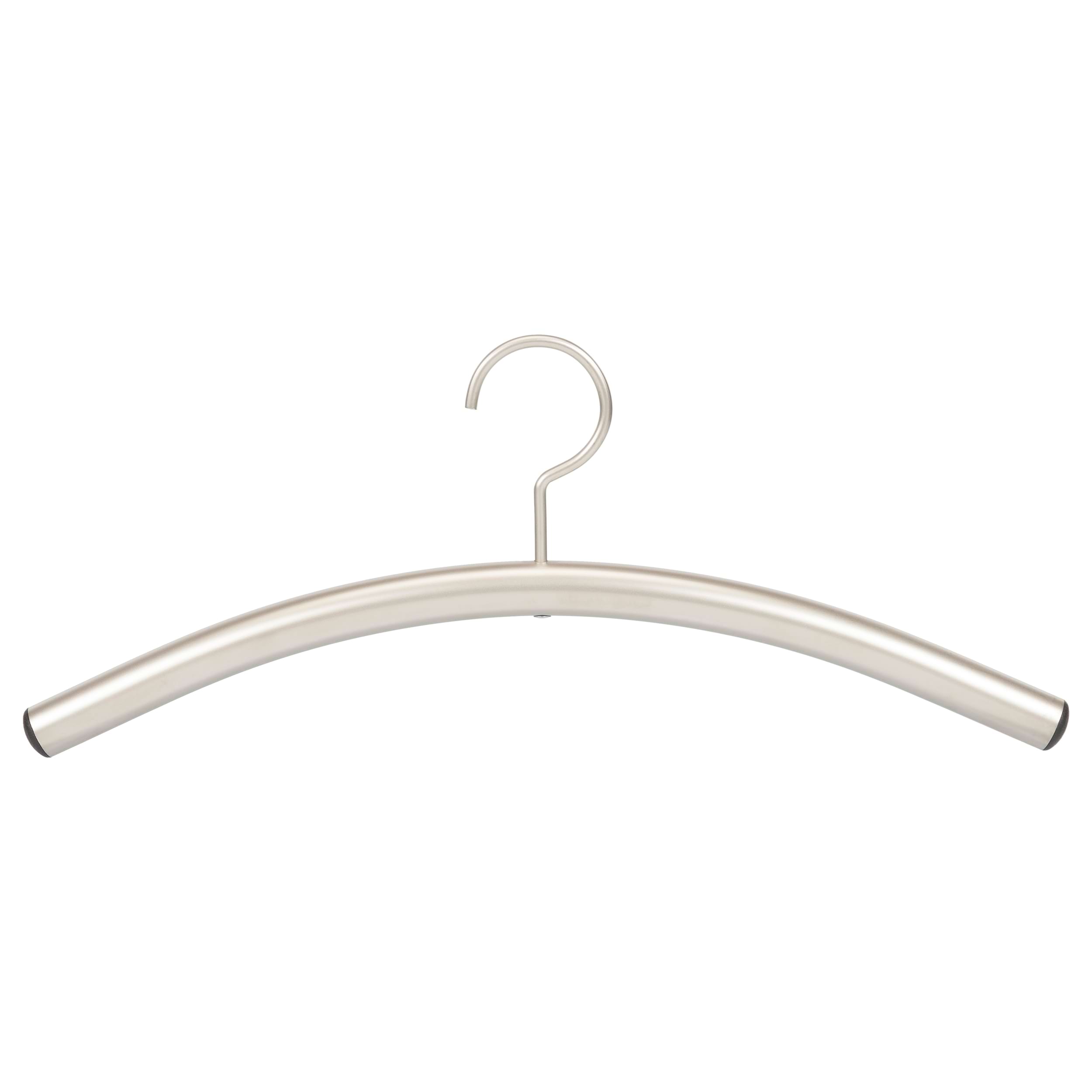 Edelstahl Kleiderbügel aus massivem 22 mm Rundrohr, frontansicht, pulverbeschichtet, nickel matt, perfekt für Ihre Jacken und Mäntel. Ein echter Blickfang an Ihrer Garderobe.